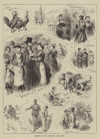 Bocetos en la Exposición de Lácteos de Islington de John Jellicoe